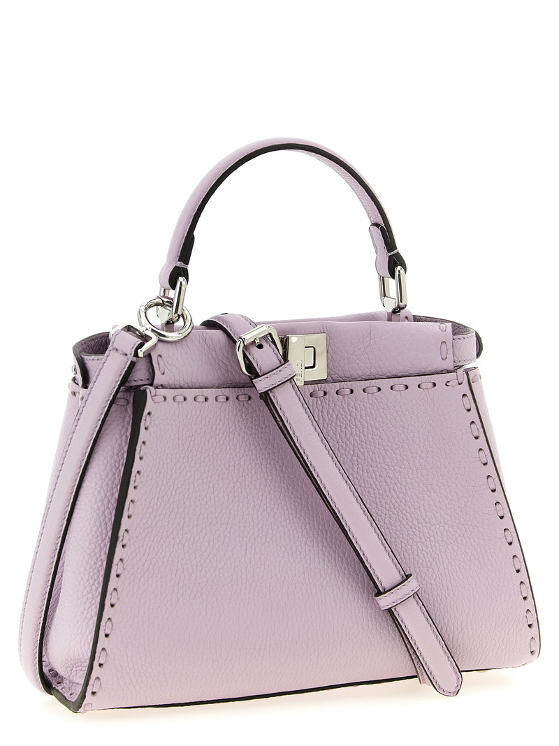 Fendi Peekaboo Mini Handbag - Silver Leather | Urbalenti™ NYC