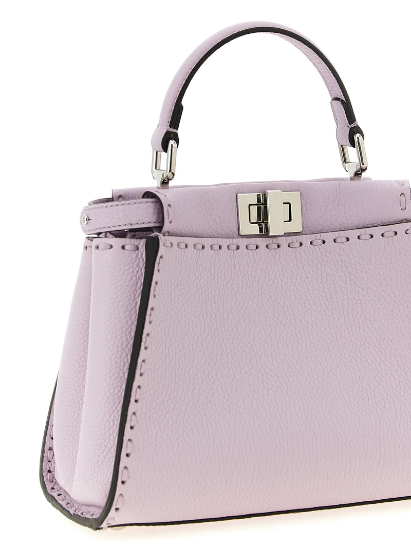 Fendi Peekaboo Mini Handbag - Silver Leather | Urbalenti™ NYC