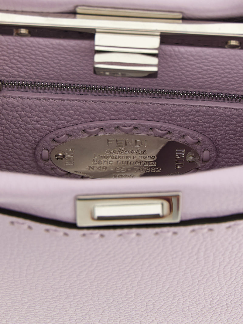 Fendi Peekaboo Mini Handbag - Silver Leather | Urbalenti™ NYC