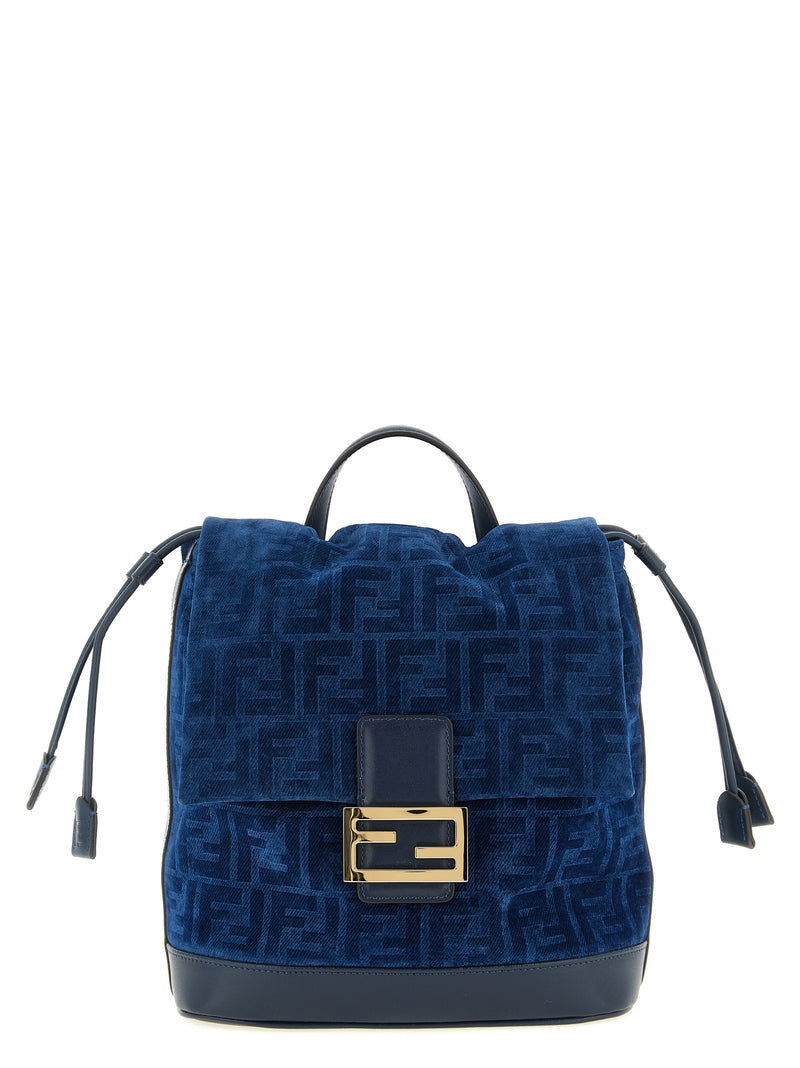 Fendi Fendi Ff Flocked Denim Backpack