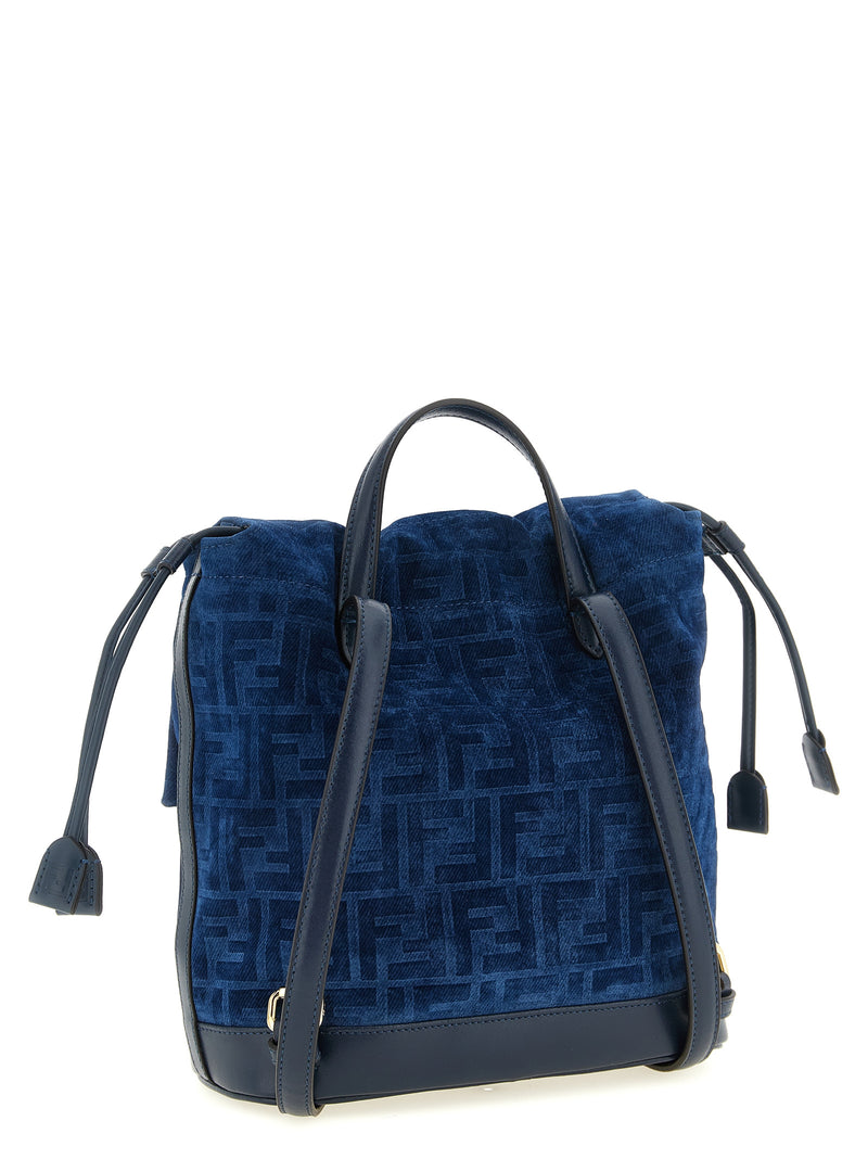 Fendi Fendi Ff Flocked Denim Backpack