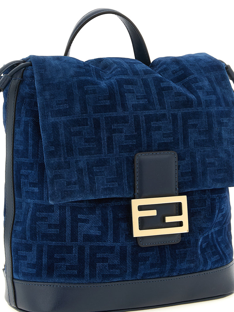 Fendi Fendi Ff Flocked Denim Backpack