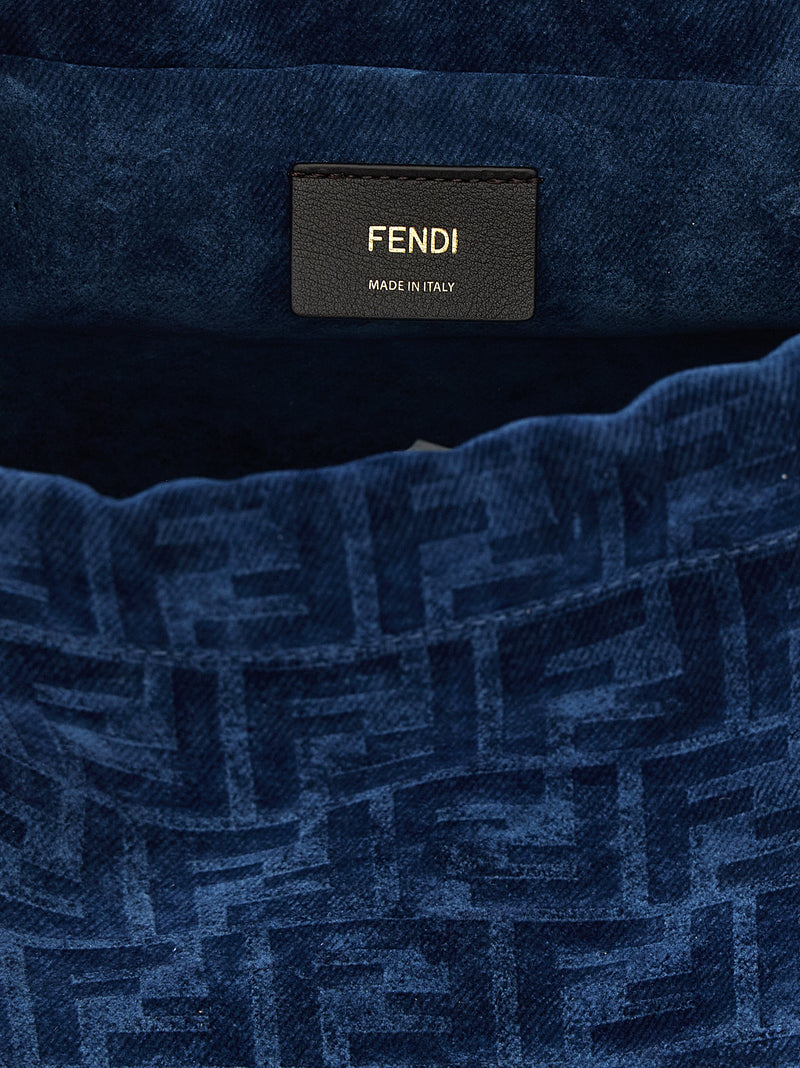 Fendi Fendi Ff Flocked Denim Backpack