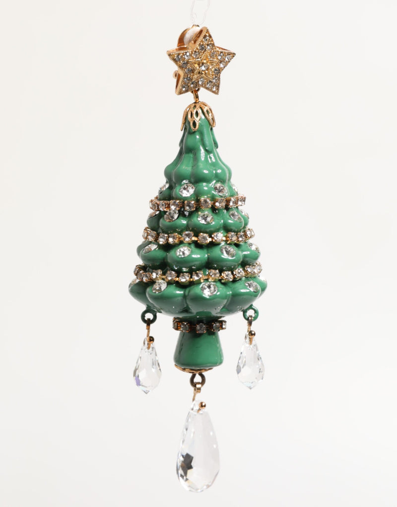 Pendientes de latón dorado con árbol de Navidad multicolor de Dolce & Gabbana