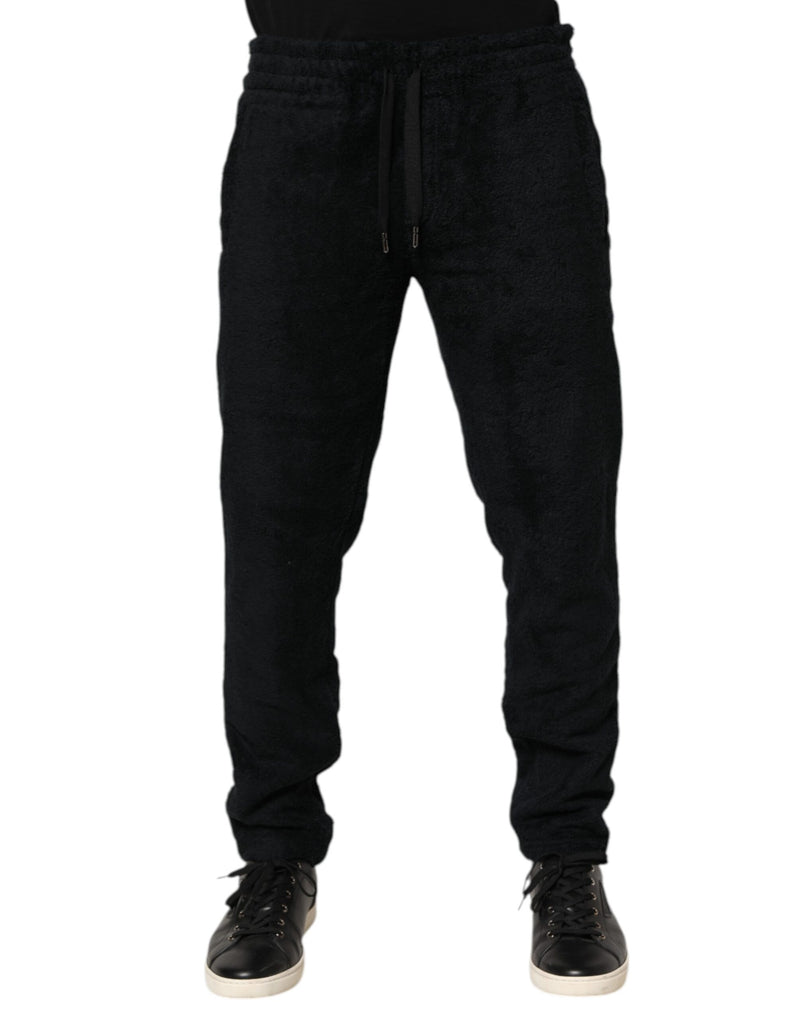 Calça jogger de moletom Dolce & Gabbana preta de algodão com logo para homens