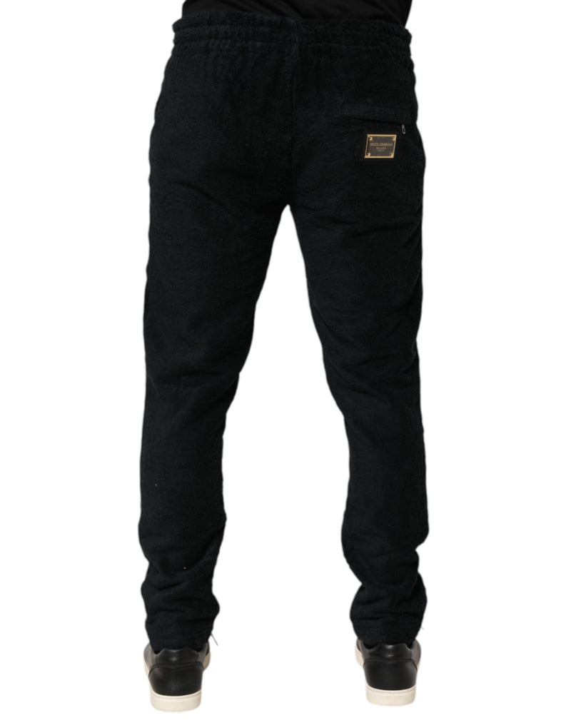 Calça jogger de moletom Dolce & Gabbana preta de algodão com logo para homens