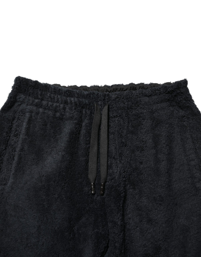Calça jogger de moletom Dolce & Gabbana preta de algodão com logo para homens