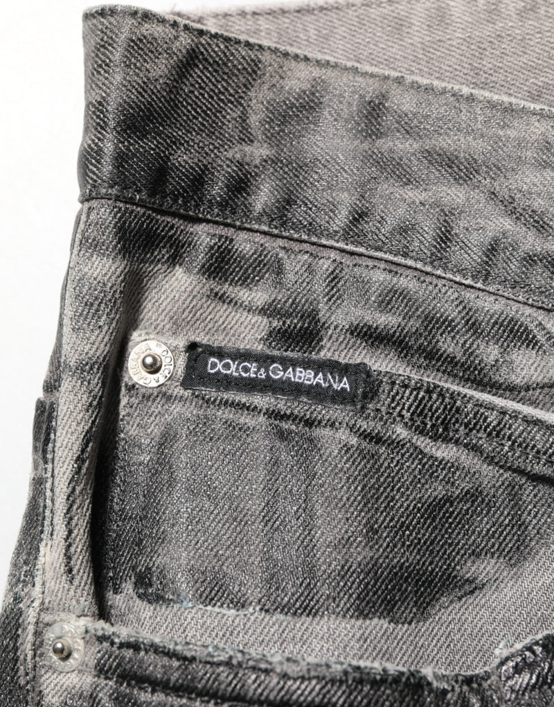 Jean noir et gris en denim à imprimé graphique Dolce & Gabbana