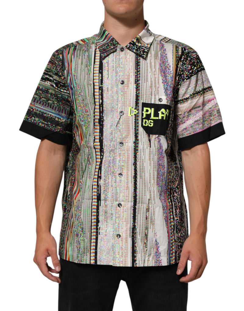 Dolce & Gabbana Camicia casual multicolore con colletto e stampa grafica