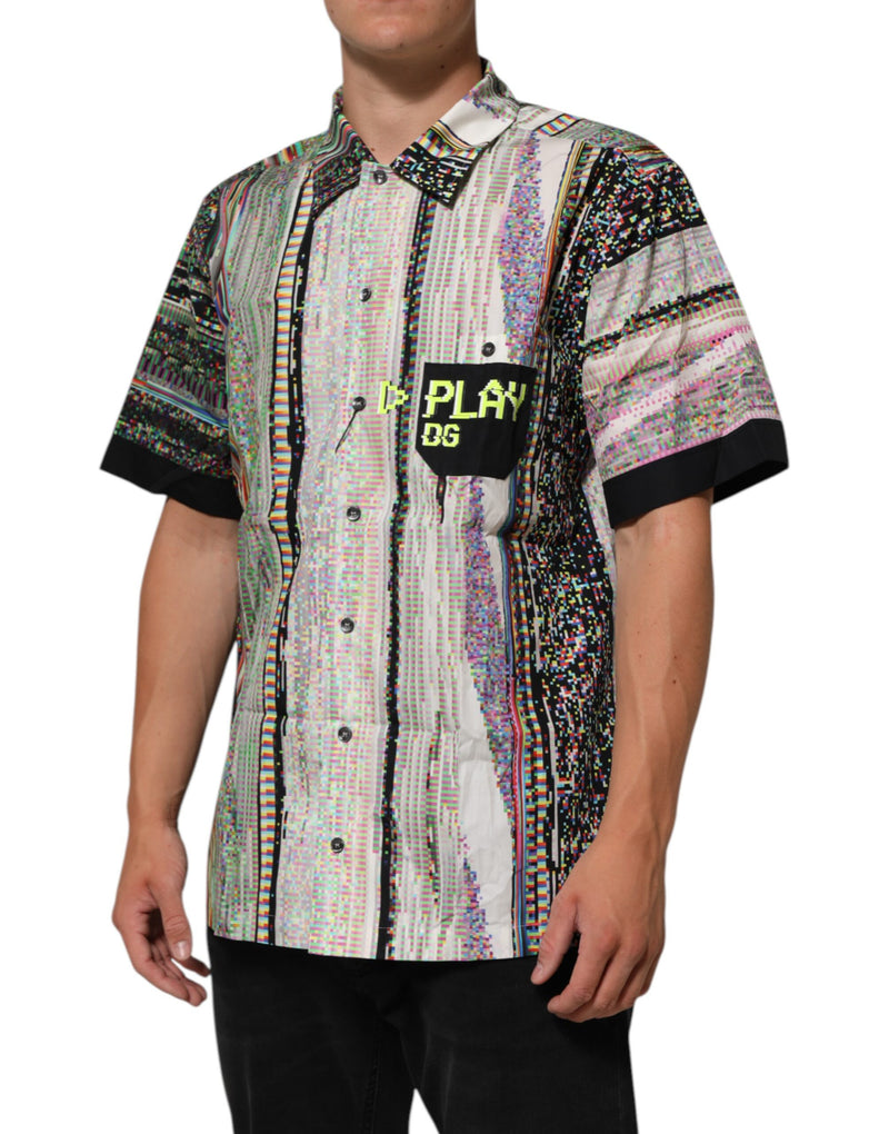 Dolce & Gabbana Camicia casual multicolore con colletto e stampa grafica