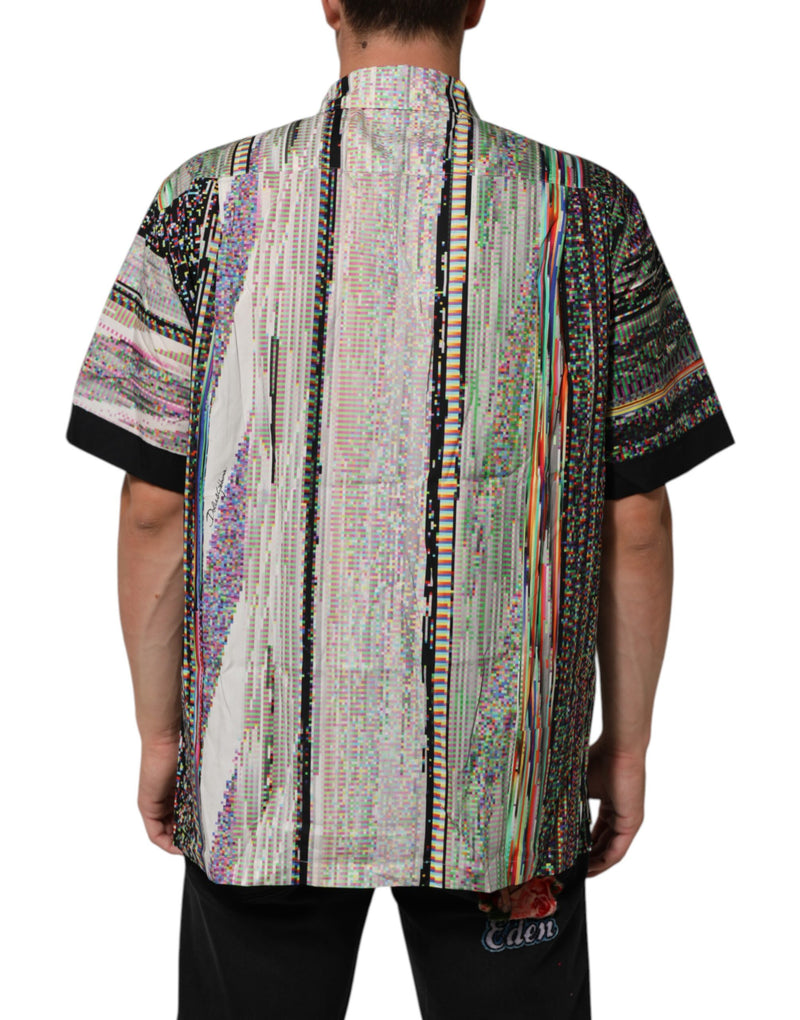 Dolce & Gabbana Camicia casual multicolore con colletto e stampa grafica