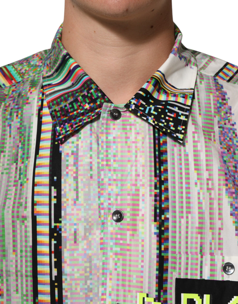 Dolce & Gabbana Camicia casual multicolore con colletto e stampa grafica