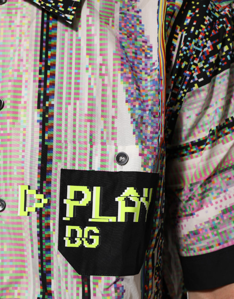 Dolce & Gabbana Camicia casual multicolore con colletto e stampa grafica
