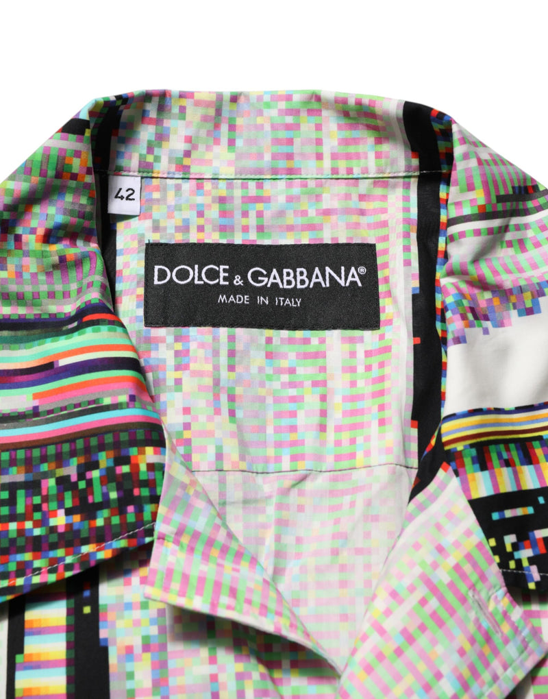 Dolce & Gabbana Camicia casual multicolore con colletto e stampa grafica