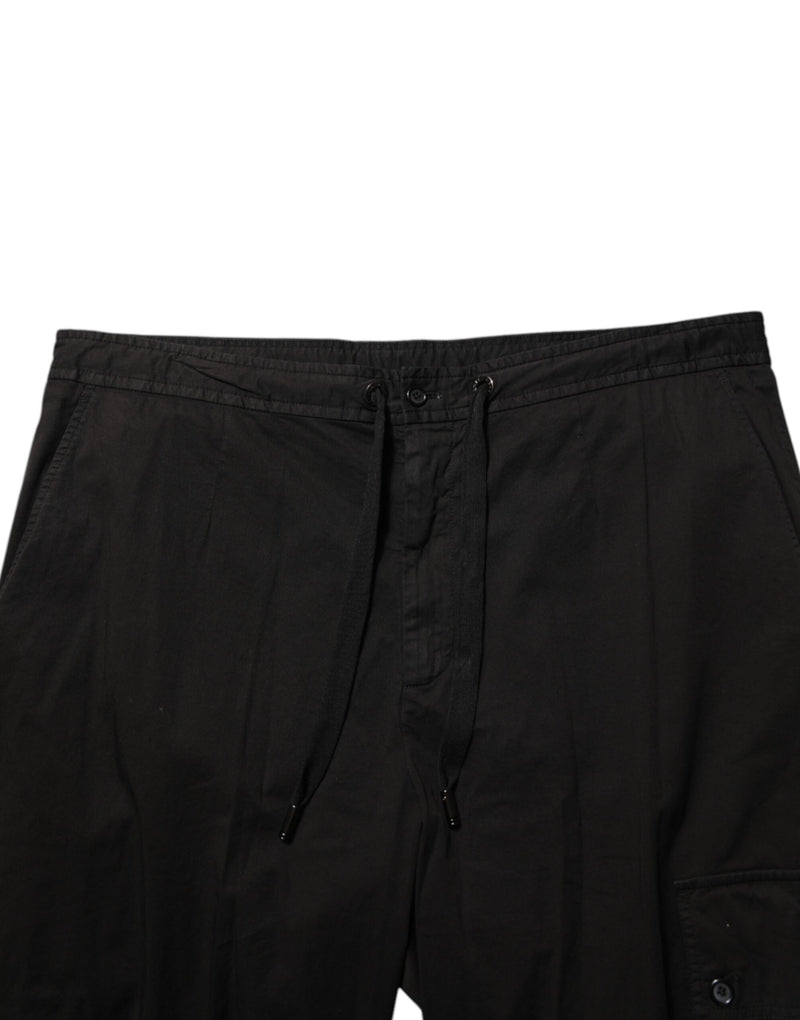 Dolce & Gabbana Pantaloni jogger cargo neri in cotone