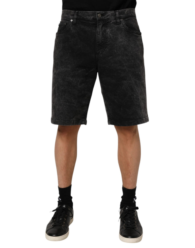 Bermudas de denim de algodón negro, de tiro medio, para hombre Dolce & Gabbana