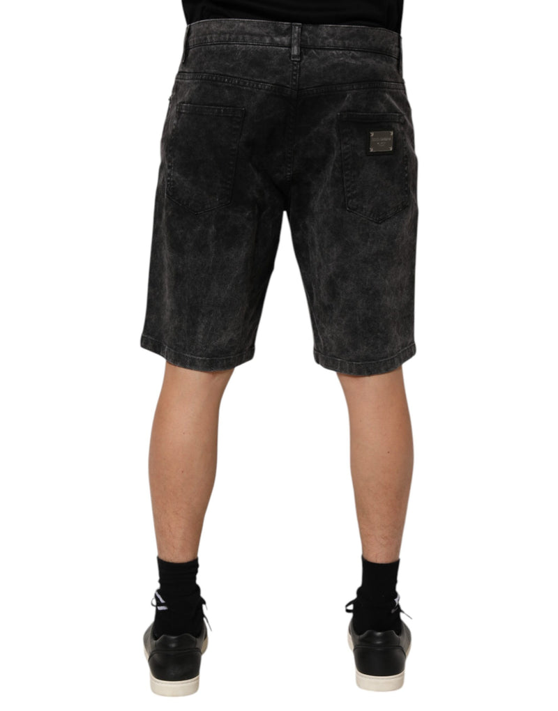 Bermudas de denim de algodón negro, de tiro medio, para hombre Dolce & Gabbana