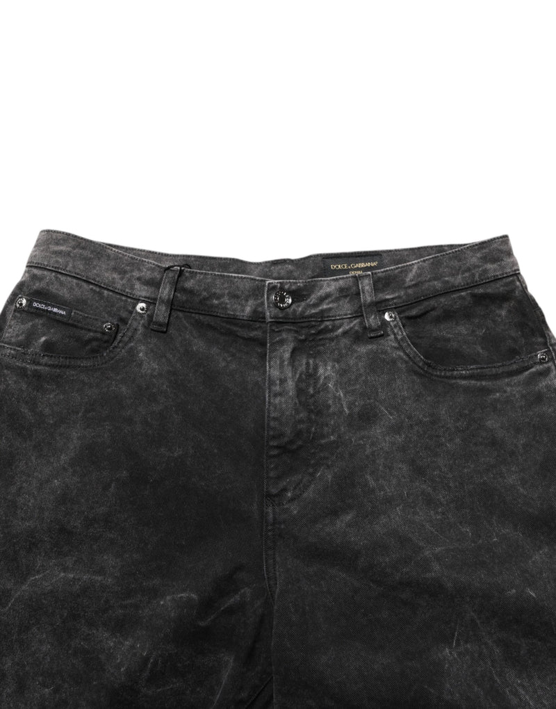 Bermudas de denim de algodón negro, de tiro medio, para hombre Dolce & Gabbana