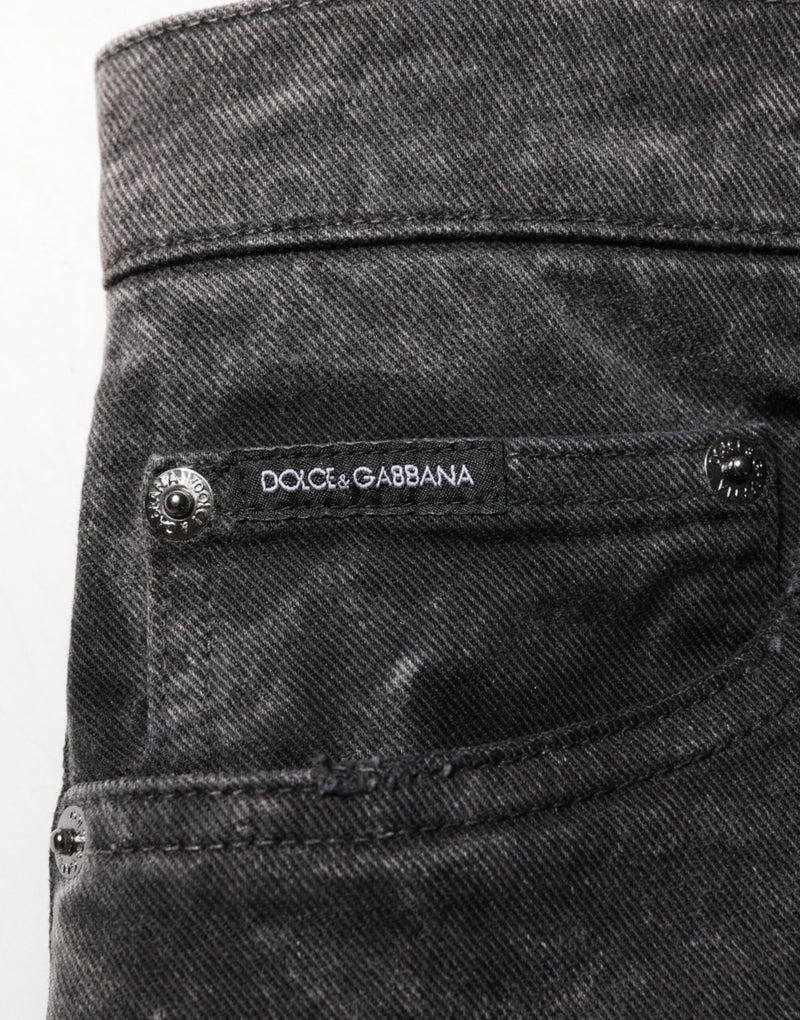 Bermudas de denim de algodón negro, de tiro medio, para hombre Dolce & Gabbana