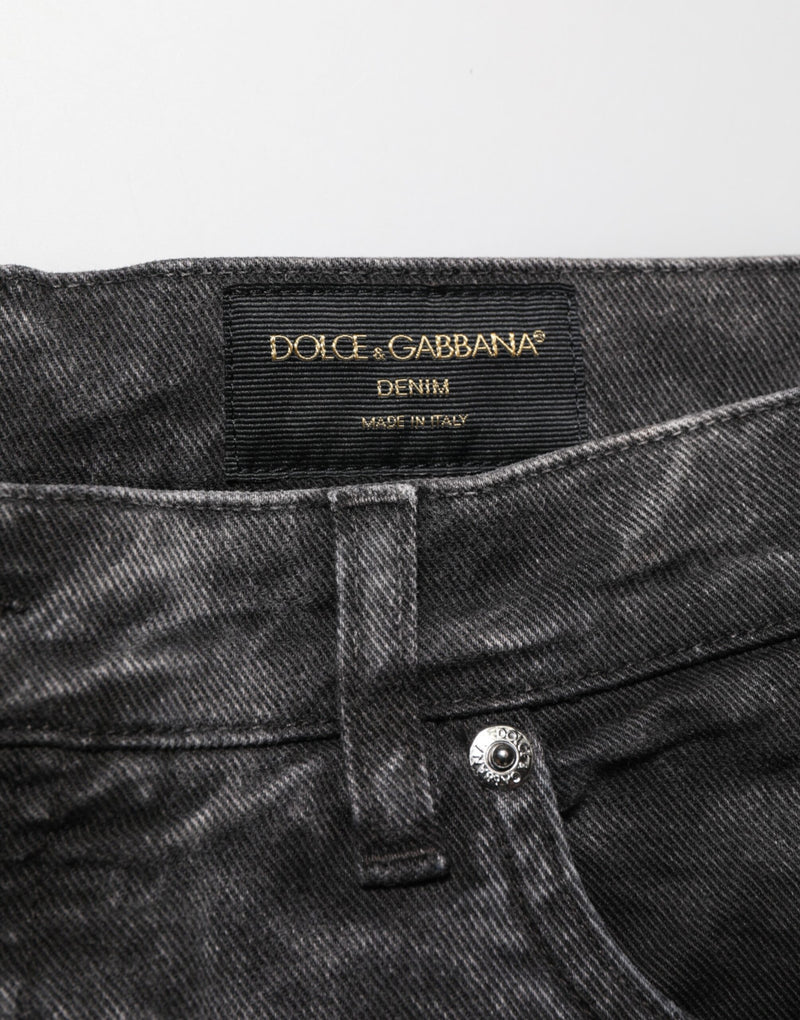 Bermudas de denim de algodón negro, de tiro medio, para hombre Dolce & Gabbana