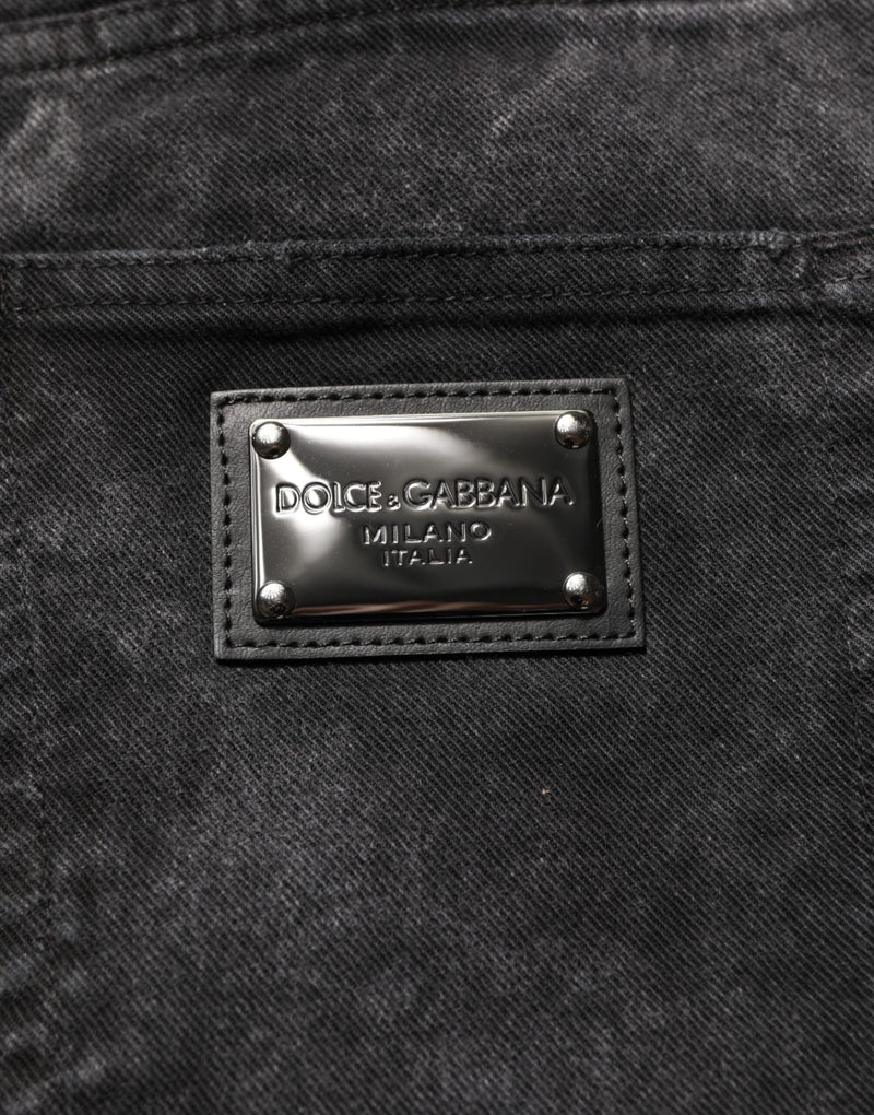 Bermudas de denim de algodón negro, de tiro medio, para hombre Dolce & Gabbana