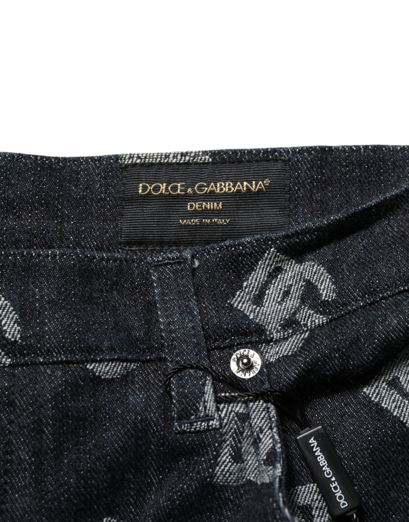 Bermudas cargo de denim negro con monograma para hombre Dolce & Gabbana