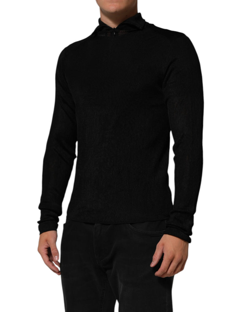 Suéter negro de viscosa con cuello alto Dolce & Gabbana