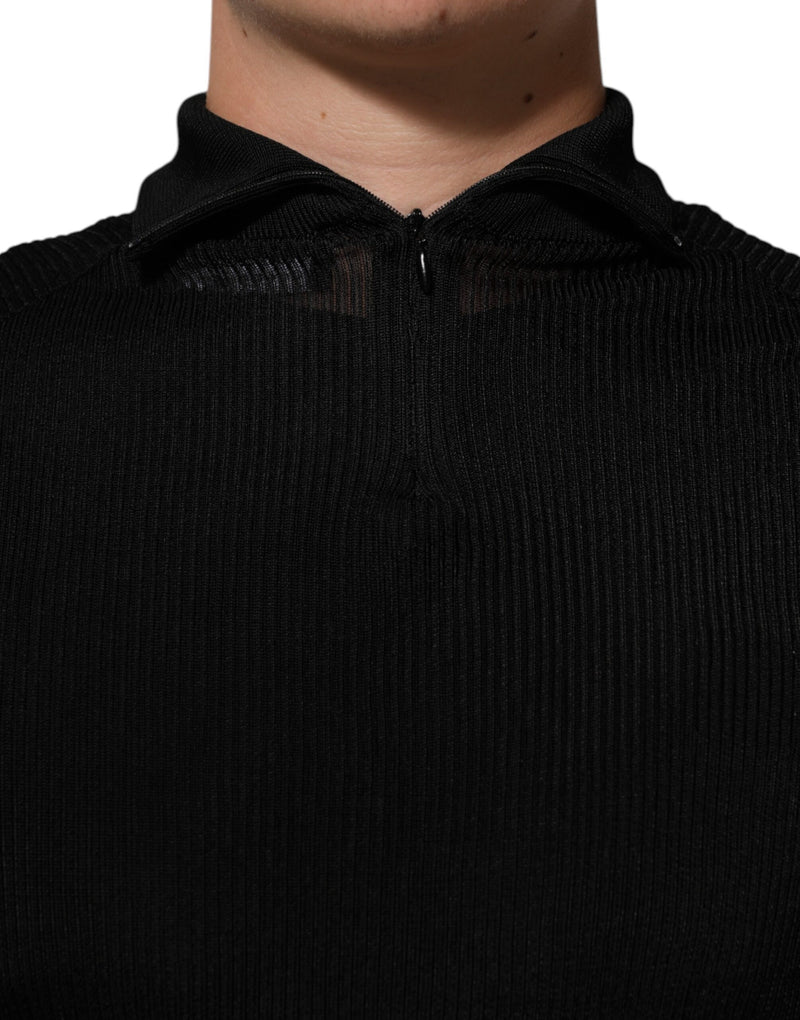 Suéter negro de viscosa con cuello alto Dolce & Gabbana