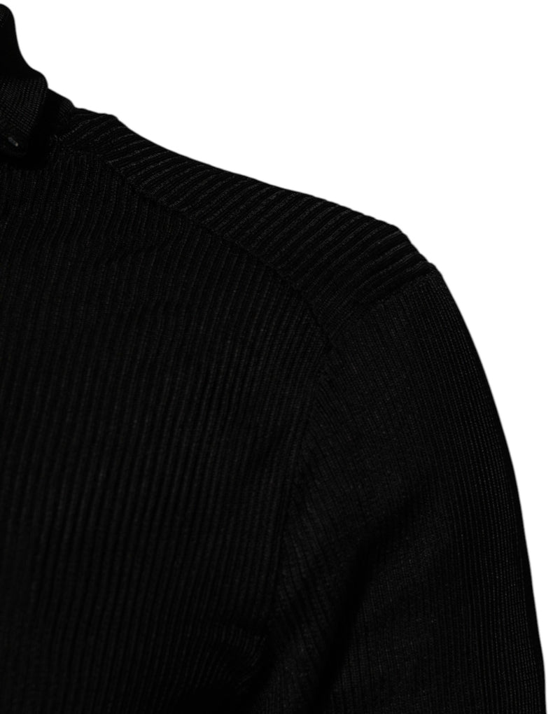 Suéter negro de viscosa con cuello alto Dolce & Gabbana