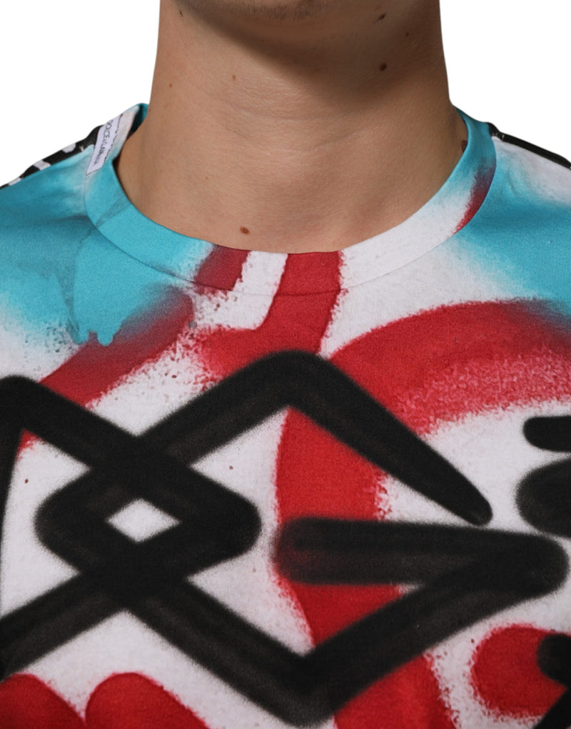 Dolce & Gabbana T-shirt bianca a maniche corte e girocollo con graffiti