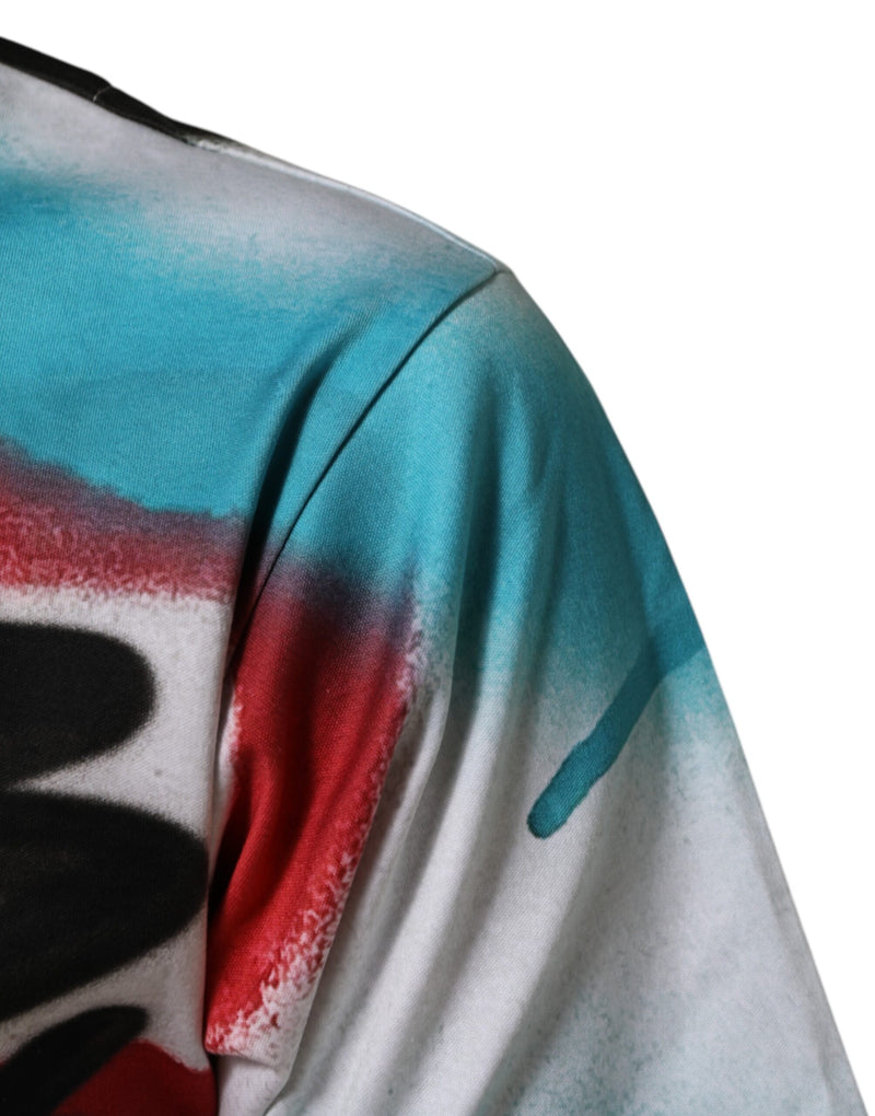 Dolce & Gabbana T-shirt bianca a maniche corte e girocollo con graffiti