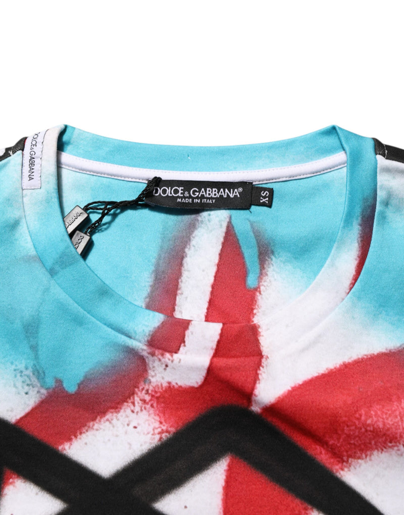 Dolce & Gabbana T-shirt bianca a maniche corte e girocollo con graffiti