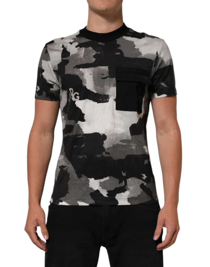 Camiseta masculina multicolorida de manga curta com estampa camuflada Dolce & Gabbana