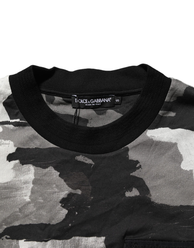Camiseta masculina multicolorida de manga curta com estampa camuflada Dolce & Gabbana