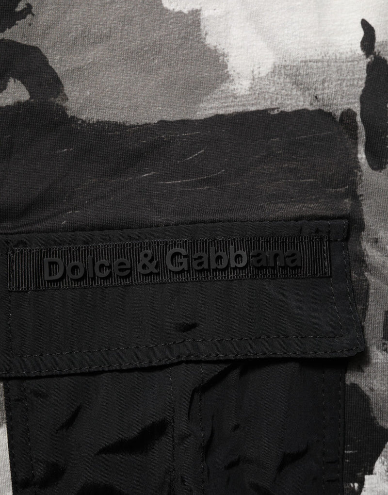 Camiseta masculina multicolorida de manga curta com estampa camuflada Dolce & Gabbana