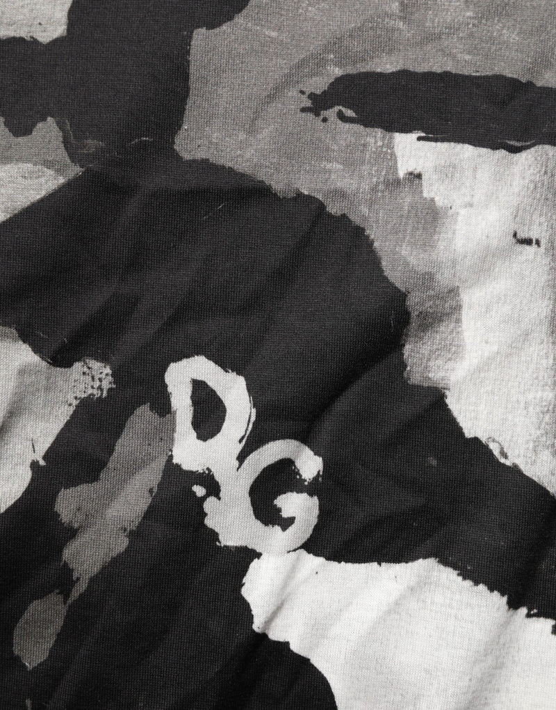 Camiseta masculina multicolorida de manga curta com estampa camuflada Dolce & Gabbana
