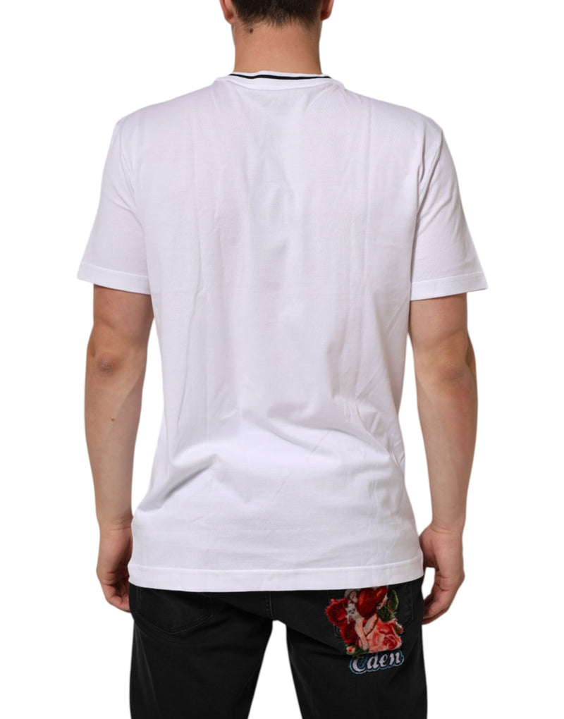 T-shirt à manches courtes pour homme Dolce & Gabbana blanc avec cœur sacré
