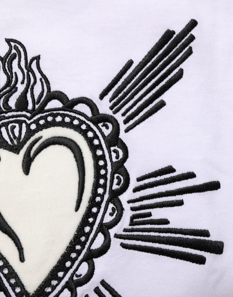 T-shirt à manches courtes pour homme Dolce & Gabbana blanc avec cœur sacré