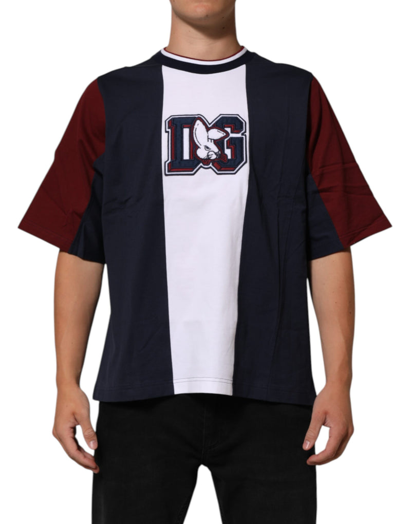 T-shirt uomo Dolce & Gabbana in cotone multicolore a righe, girocollo