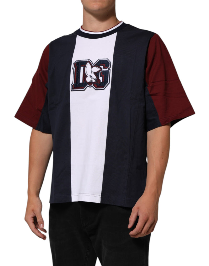 T-shirt uomo Dolce & Gabbana in cotone multicolore a righe, girocollo