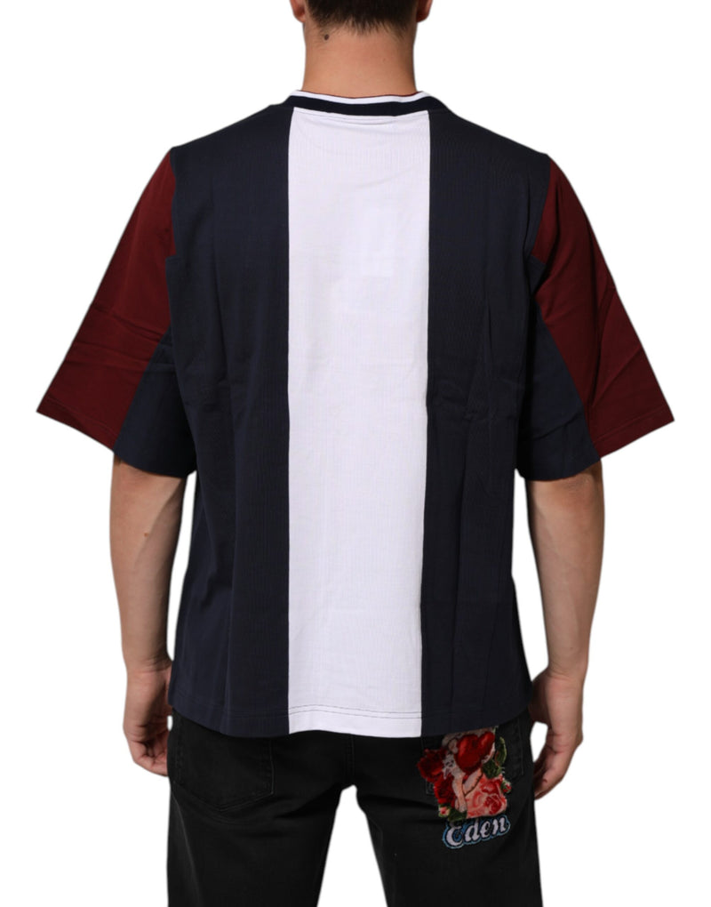 T-shirt uomo Dolce & Gabbana in cotone multicolore a righe, girocollo
