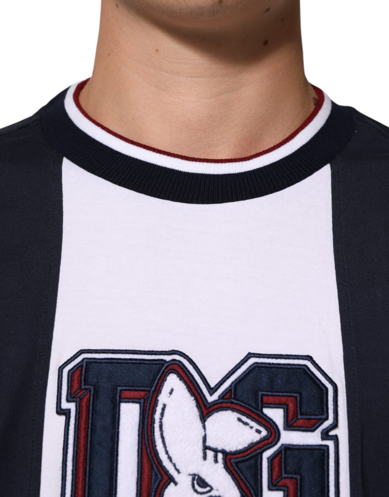 T-shirt uomo Dolce & Gabbana in cotone multicolore a righe, girocollo