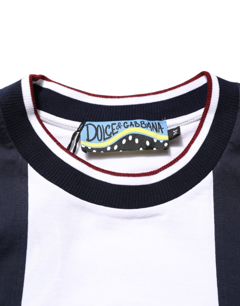 T-shirt uomo Dolce & Gabbana in cotone multicolore a righe, girocollo