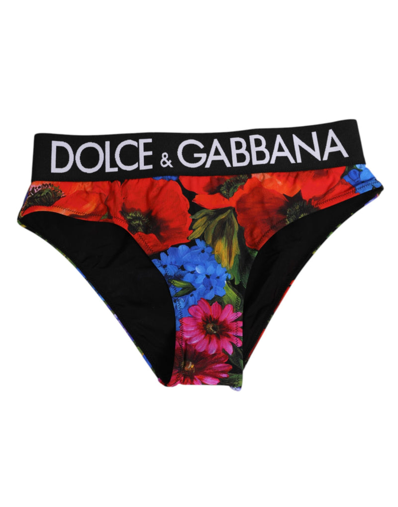 Culotte taille haute Dolce & Gabbana noire à imprimé floral