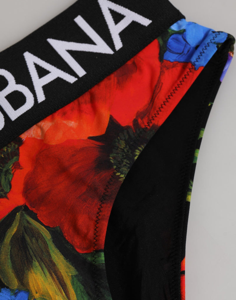 Culotte taille haute Dolce & Gabbana noire à imprimé floral