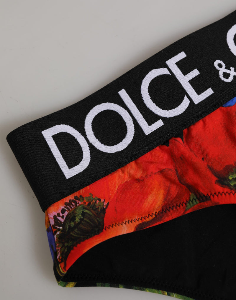 Culotte taille haute Dolce & Gabbana noire à imprimé floral