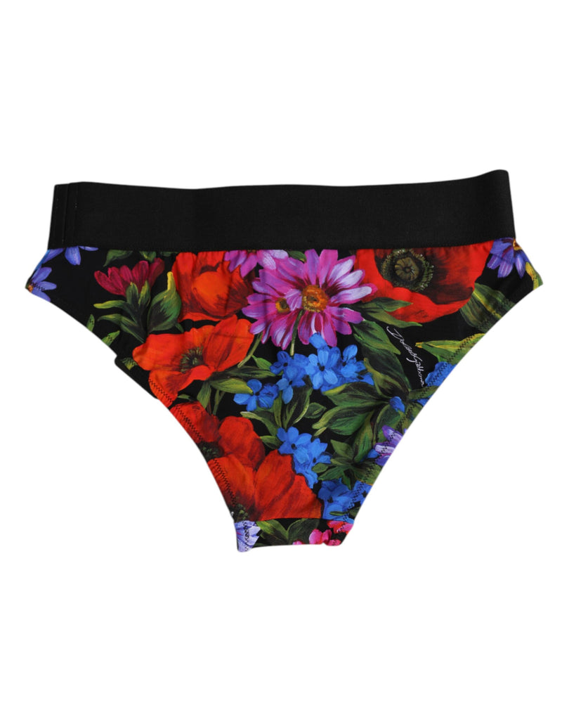 Culotte taille haute Dolce & Gabbana noire à imprimé floral