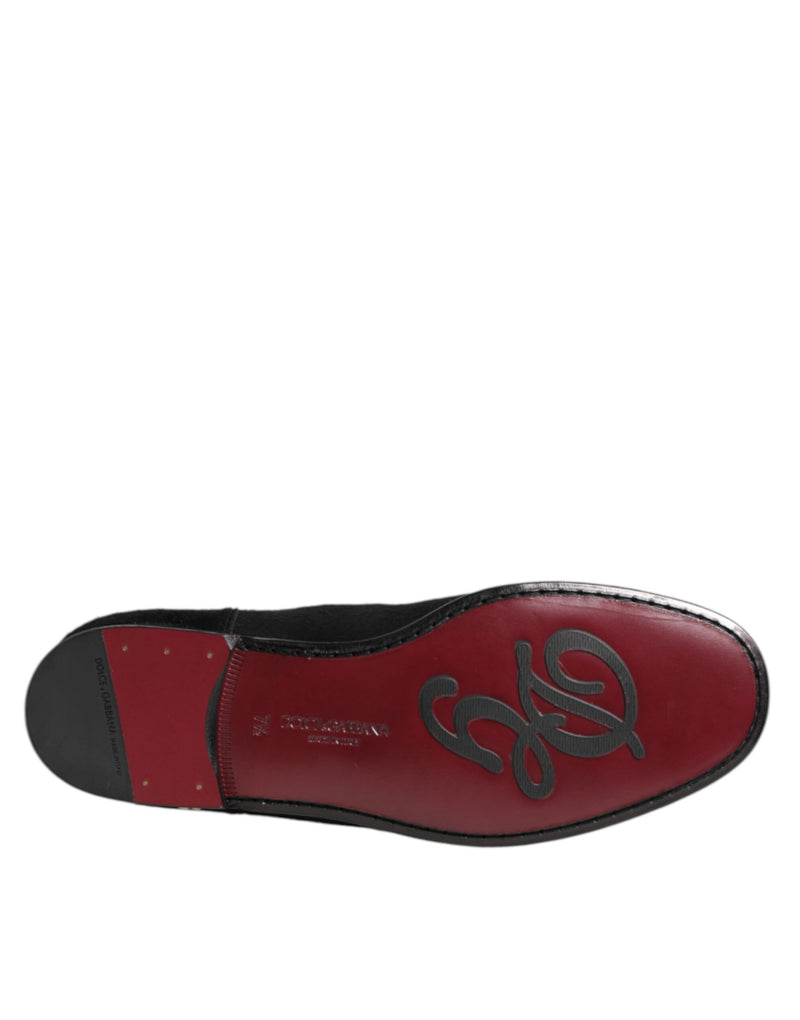 Bottines Chelsea pour homme Dolce & Gabbana en cuir noir avec fourrure
