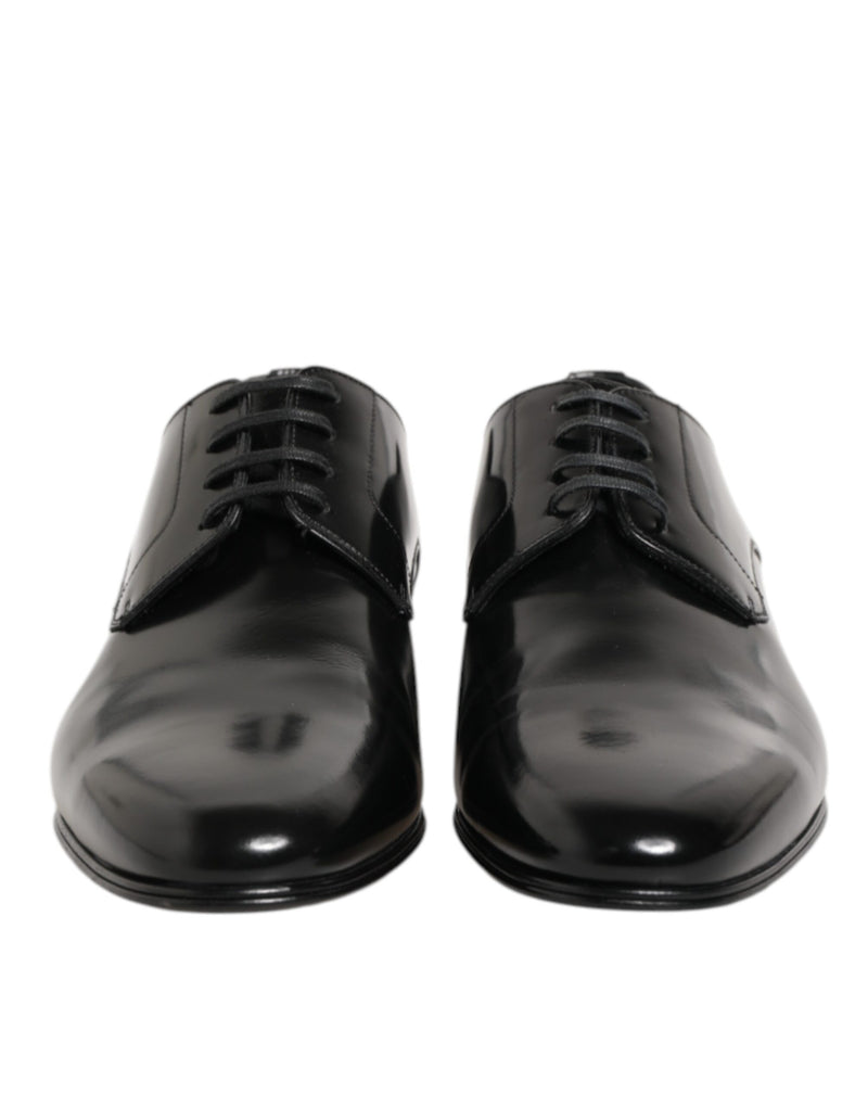 Zapatos Derby de vestir para hombre de piel de becerro negra de Dolce & Gabbana