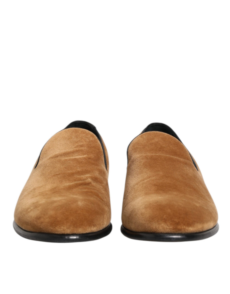 Mocasines formales marrones de ante sin cordones para hombre de Dolce & Gabbana